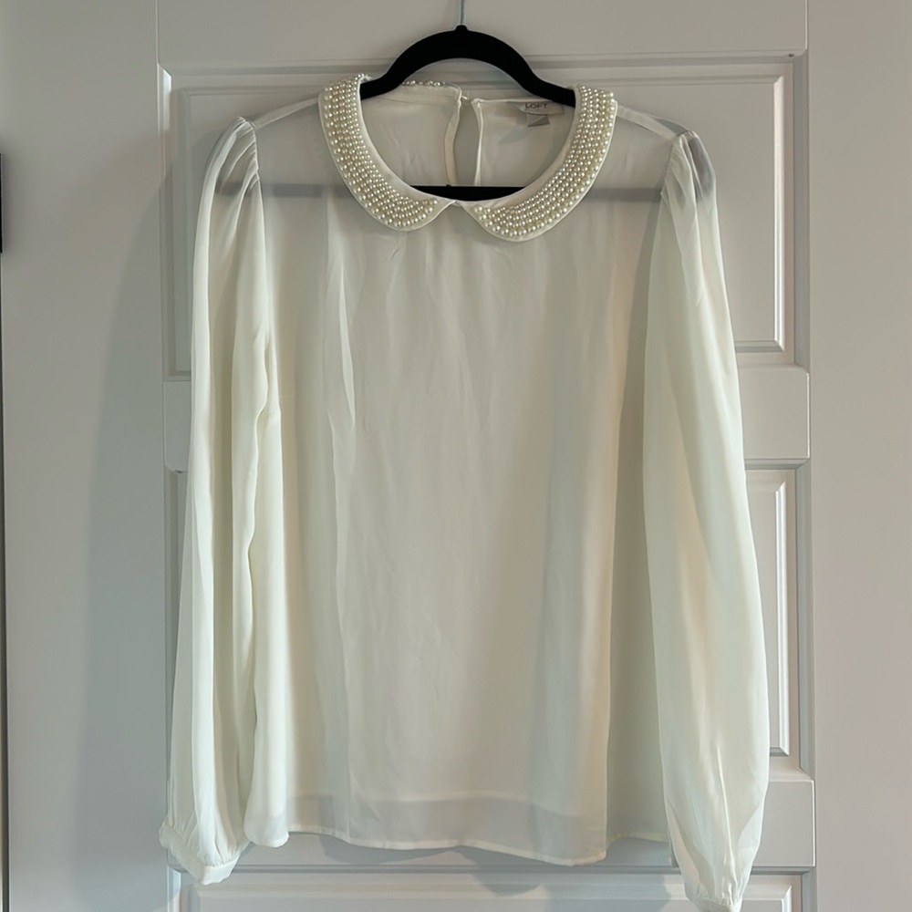 LOFT pearl blouse